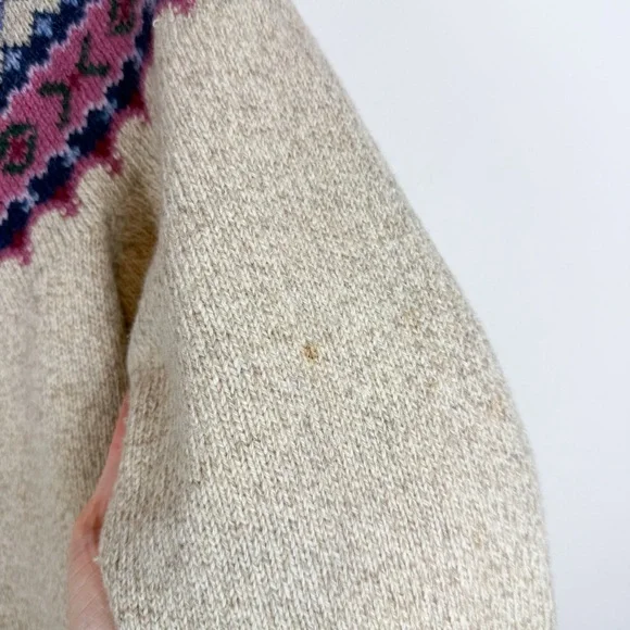 (2) Bundle Vintage Eddie Bauer Wool Fair Isle Cardigan Sweater Size Medium - Picture 13 of 15